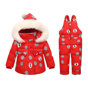 Baby Girl Duck Down Set Kids Snowsuit