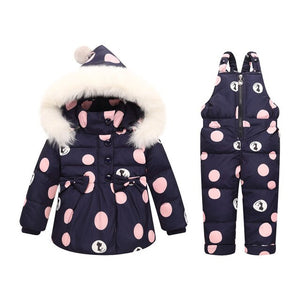 Baby Girl Duck Down Set Kids Snowsuit