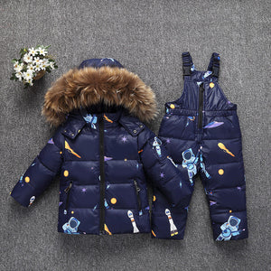 Baby Girl Duck Down Set Kids Snowsuit