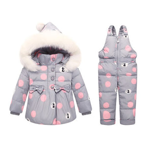 Baby Girl Duck Down Set Kids Snowsuit