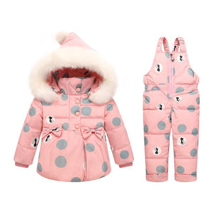 Baby Girl Duck Down Set Kids Snowsuit