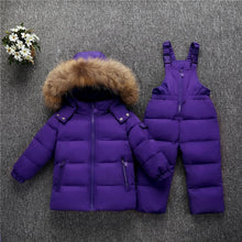 Load image into Gallery viewer, Baby Girl Duck Down Set Kids Snowsuit