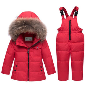 Baby Girl Duck Down Set Kids Snowsuit